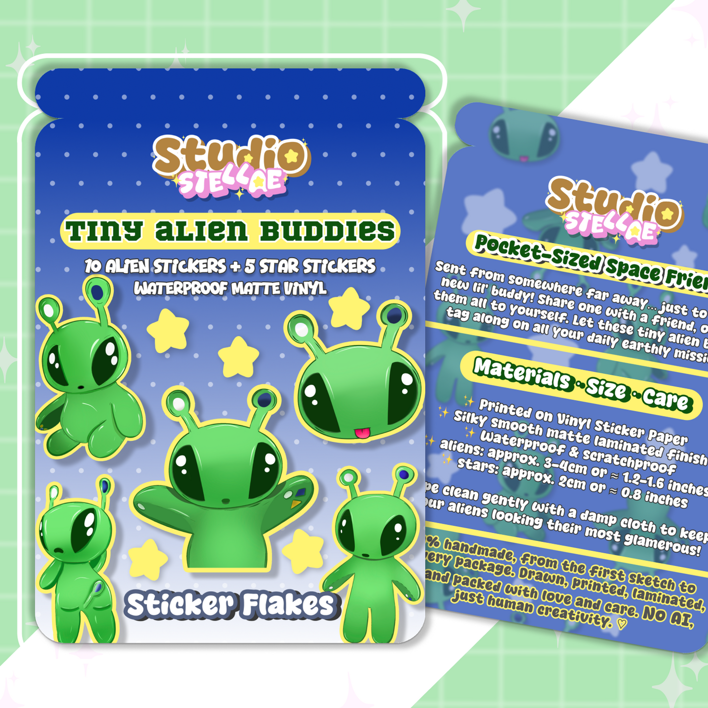 Tiny Alien Buddies Sticker Flakes Pack