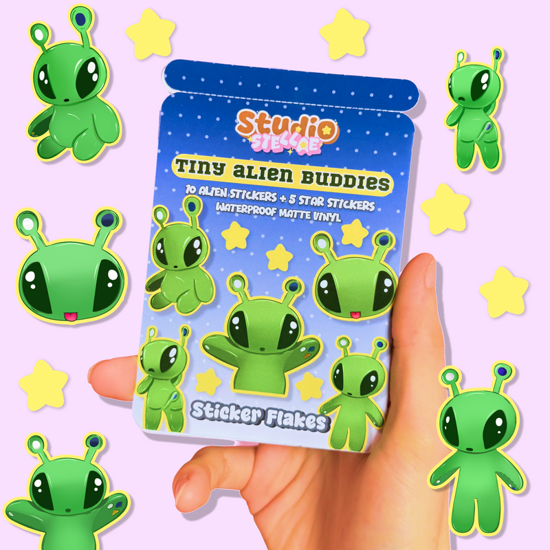Tiny Alien Buddies Sticker Flakes Pack
