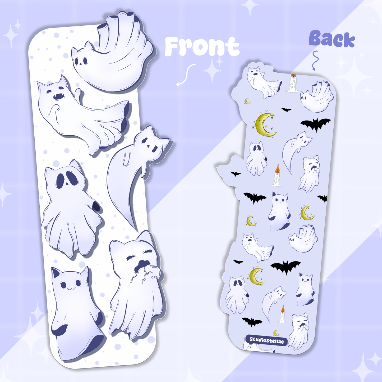 Witchy Cat Ghosts Bookmark