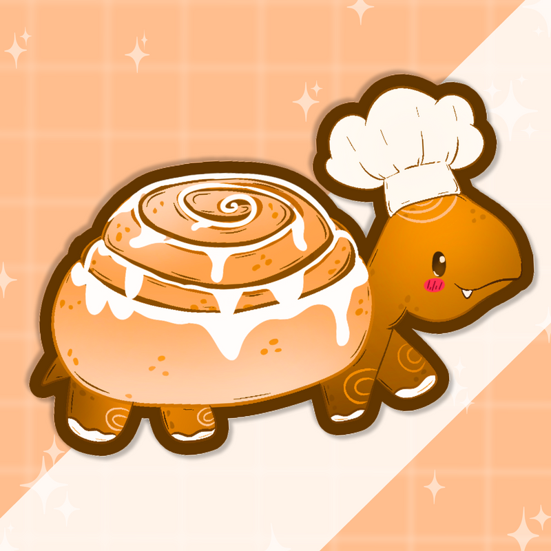 Cinnamon Roll Turtle Sticker