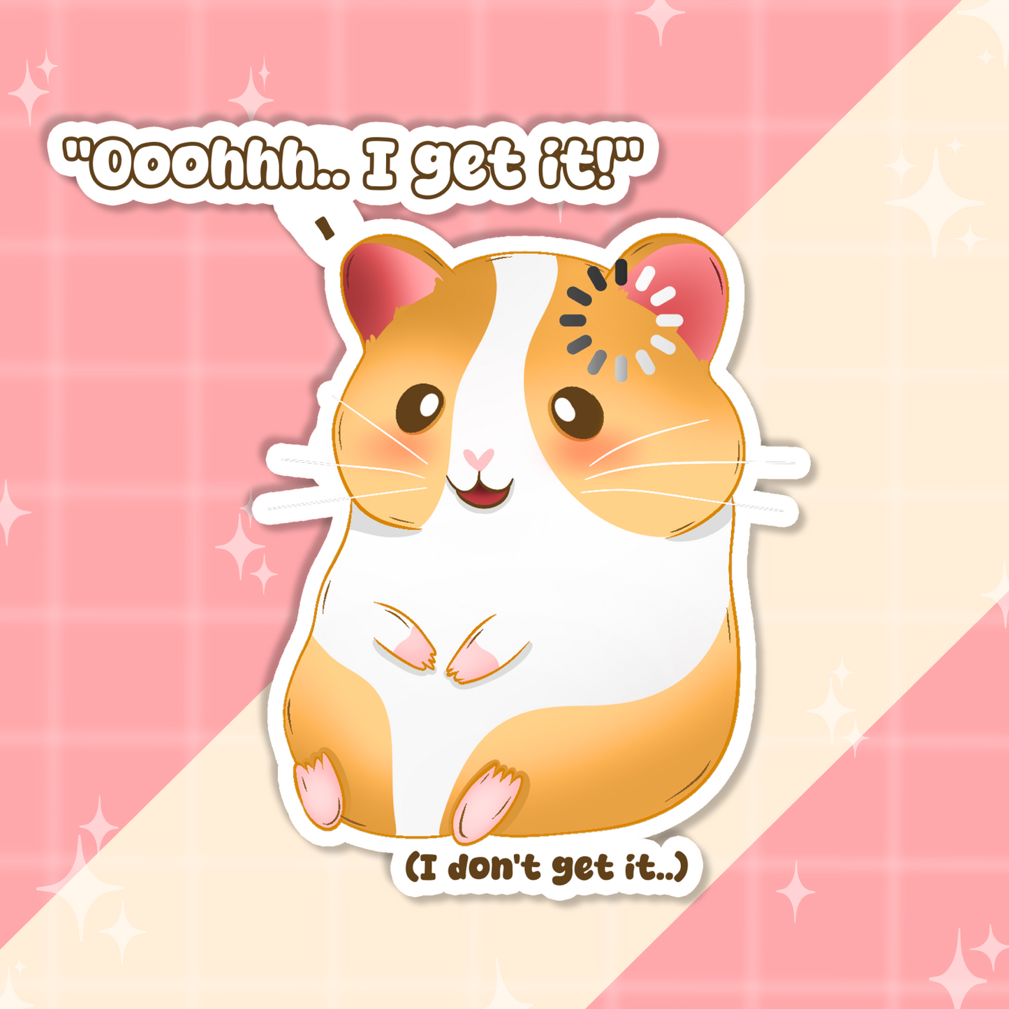 Confused Chubby Hamster Sticker