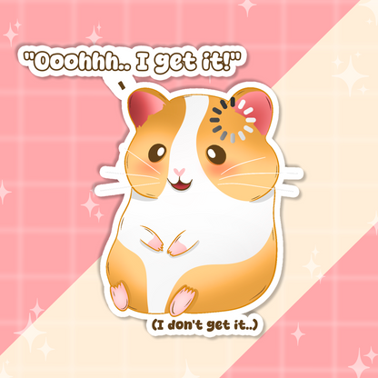 Confused Chubby Hamster Sticker