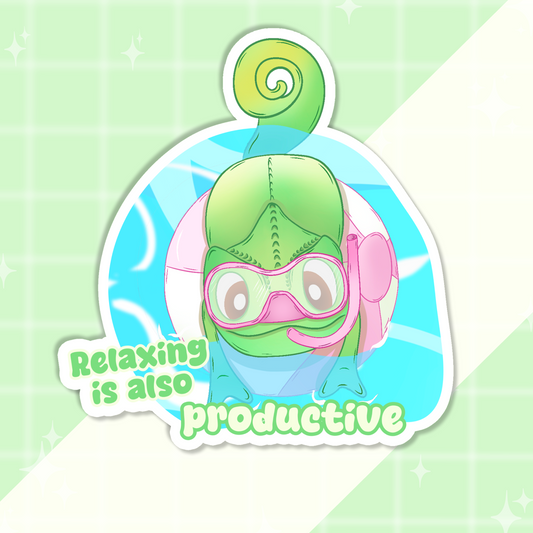 Relaxing Chameleon Sticker