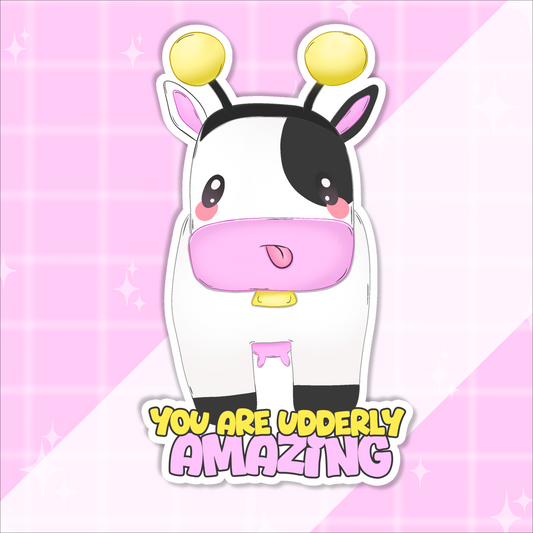 Kawaii Bumblebee Cow Sticker
