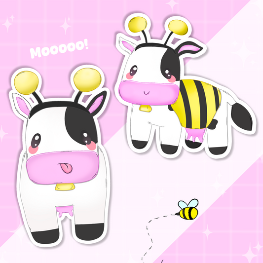 Bee Cow Sticker Set