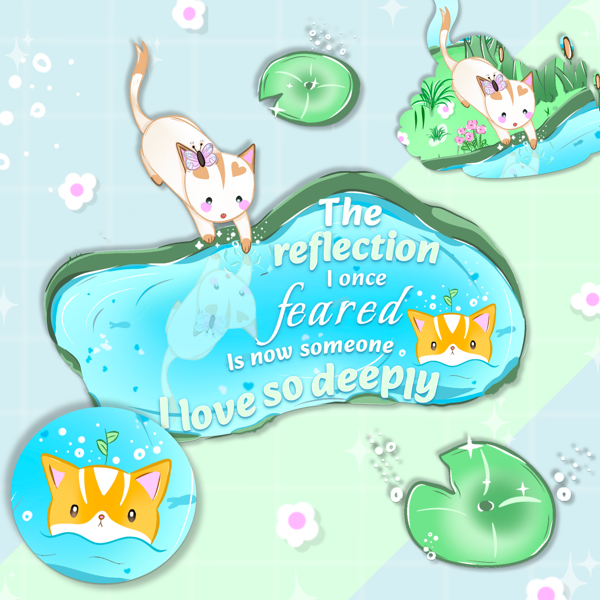 Pond Kitties Vinyl Stickers