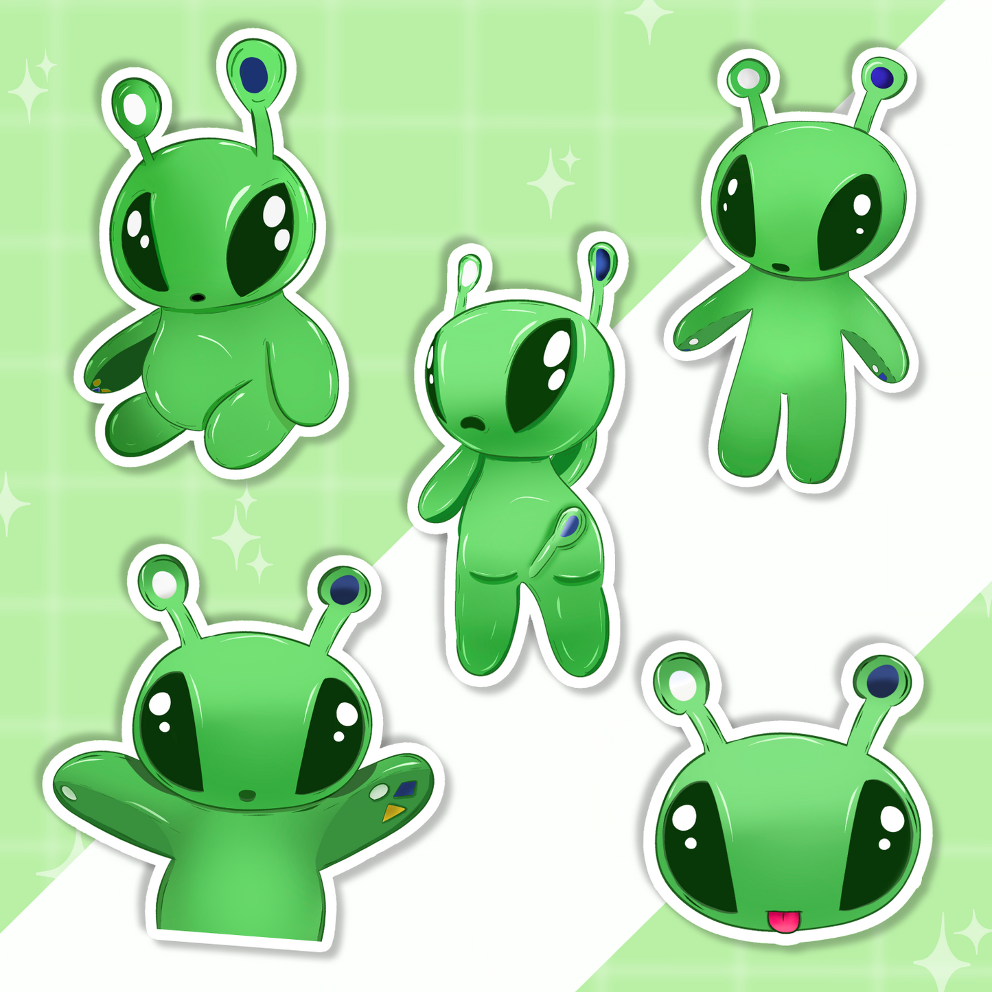 Chibi Aliens Sticker Set
