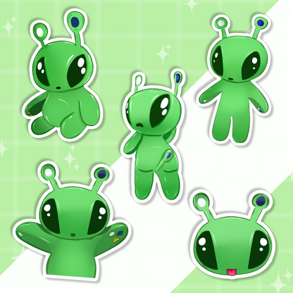 Chibi Aliens Sticker Set