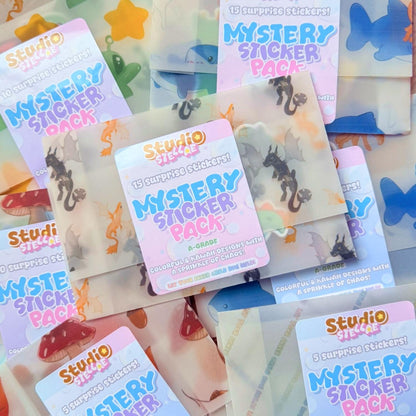 Mystery Sticker Pack A-Grade | Surprise Sticker Bundle | Stickers Grab Bag | Handmade, Colorful & Kawaii