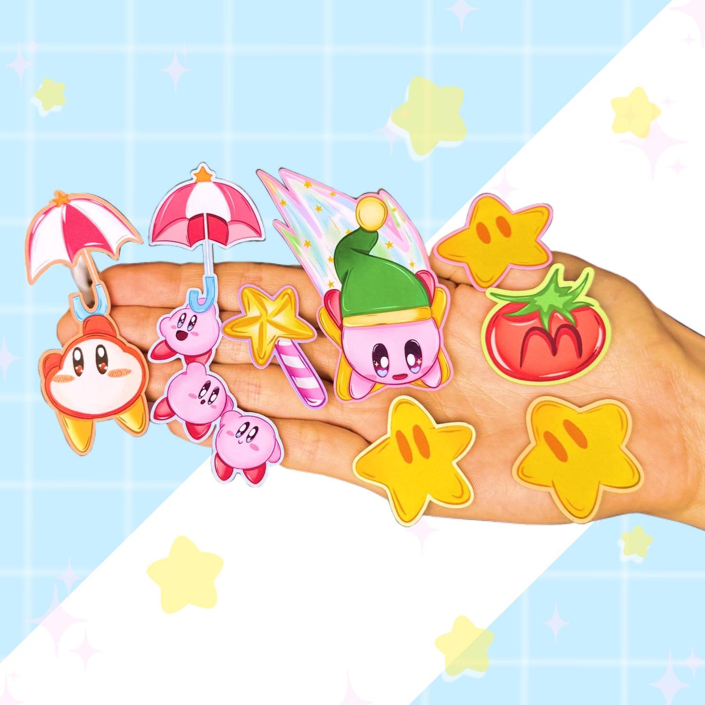 Colorful Poyo Stickers | Matte Waterproof Vinyl | Pink Blob Kirb Gaming Sticker Set