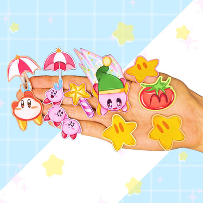 Colorful Poyo Stickers | Matte Waterproof Vinyl | Pink Blob Kirb Gaming Sticker Set