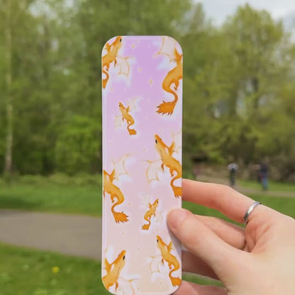 Pastel Andarna Bookmark | Romantasy Fourth Wing Inspired Merch | Fantasy Gold Dragon Laminated Page Marker