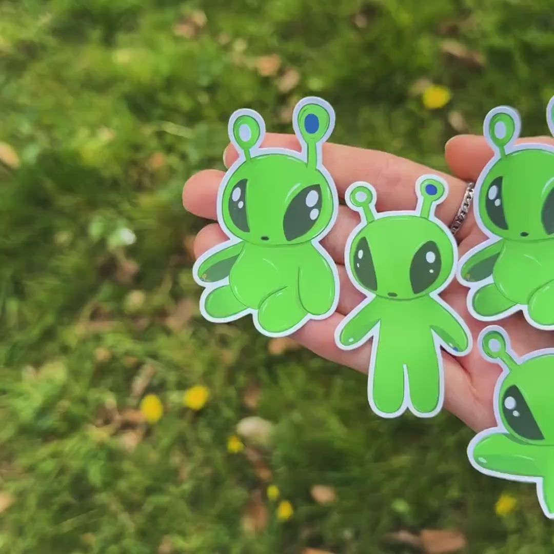 Aftonsparv Alien Sticker Set | IKEA Plushie Inspired Kawaii Alien Decal Pack | Neurodivergence & Autism Awareness