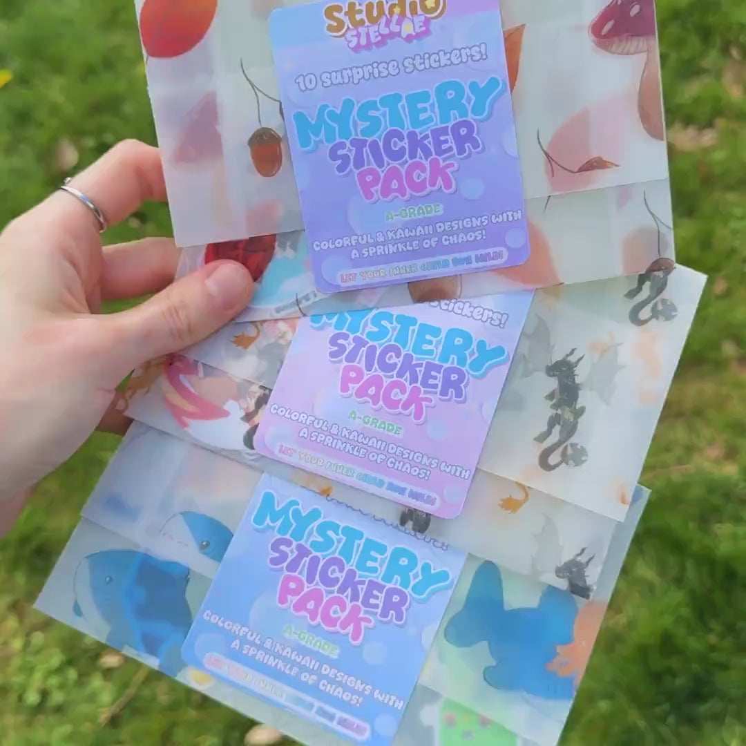 Mystery Sticker Pack A-Grade | Surprise Sticker Bundle | Stickers Grab Bag | Handmade, Colorful & Kawaii